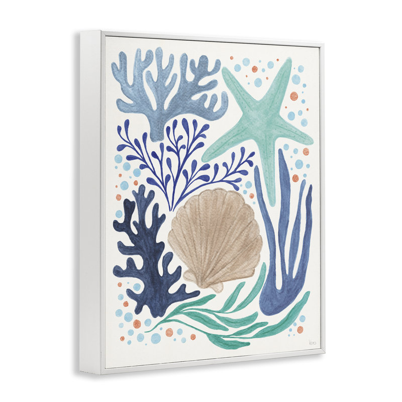  Aquatique, courants côtiers, estampe numérique par Véronique Charron, H 30 po x l 24 po, Giclée encadrée blanc bord de mer
