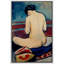 Art moderne de la figure nue expressionniste moderne, photos de femme audacieuse bleu rouge, impression sur toile encadrée-123405371-123405377