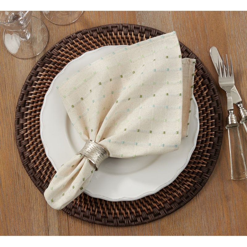 Clarkston Cotton Embroidered Square Napkin, White