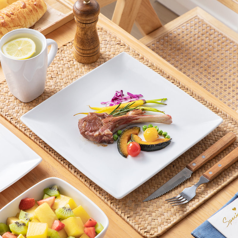 Stoneware Dinnerware Set 24 Piece - Service for 6, White