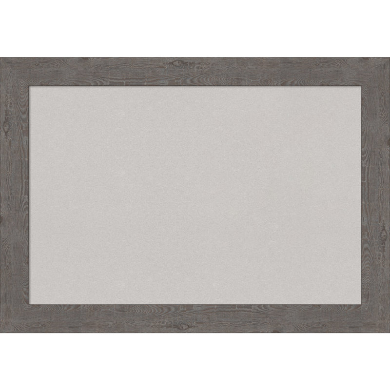 Panneau de liège gris, cadre rustique étroit - babillard, tableau d'organisation, tableau d'affichage, 15 po x 33 po, Gris