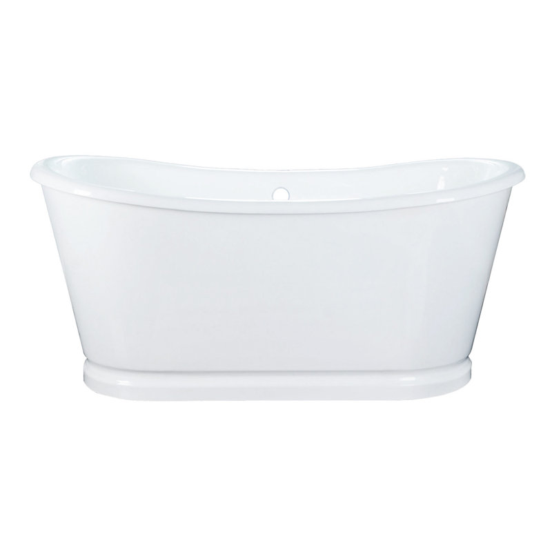 Kingston Brass Aqua Eden 72-Inch Cast Iron Oval Double Slipper Pedestal Tub (No Faucet Drillings)