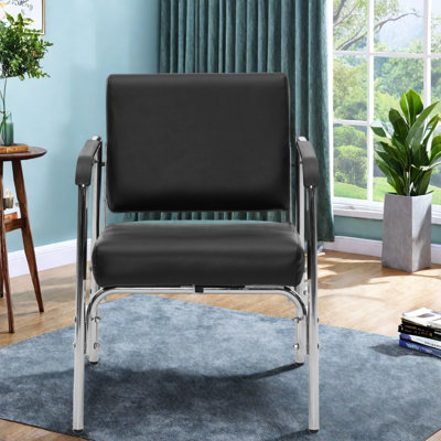 Reclining Accent Chairs, Black PU Metal Modern Salon Shampoo Seating