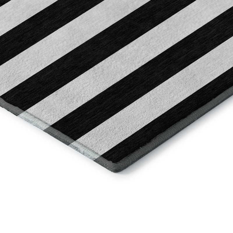 Cerrito Premium Machine Washable Cerrito AMF528 Black Rug, Round 8'