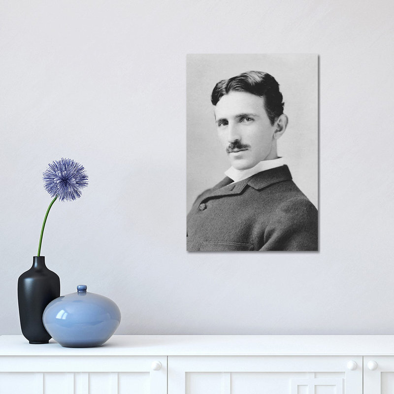 "L'inventeur et le scientifique" Nikola Tesla vers 1890 par John Parrot - Photographie sur toile tendue