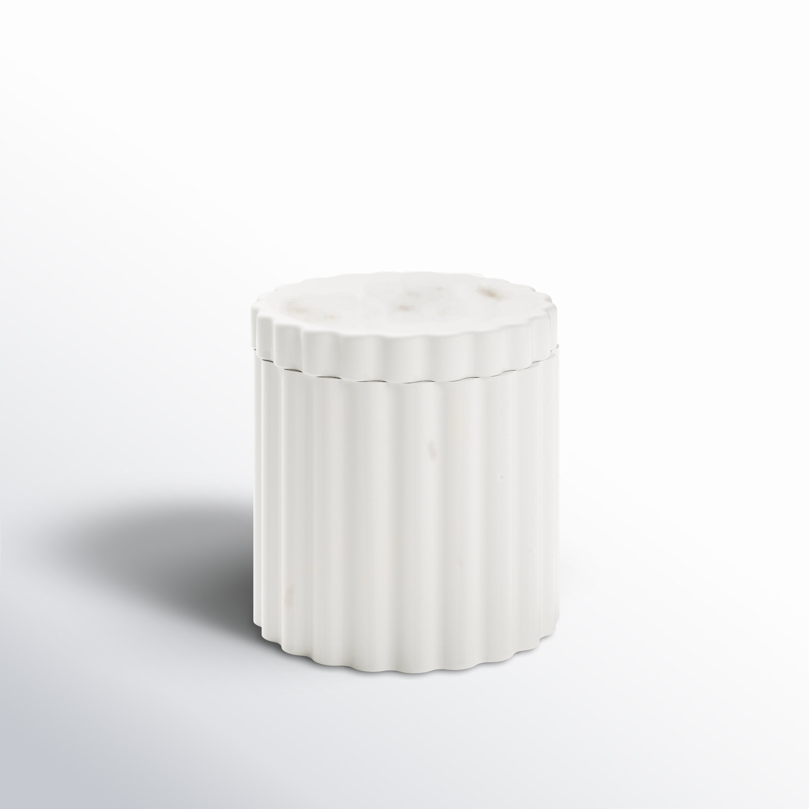Stoneware Jar, 4" H x 4" W x 4" D, White