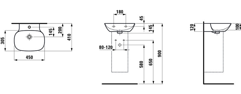 Ino 17.72'' L Bathroom Sink, Single Hole