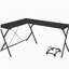 Black L-shaped Computer Desk with CPU Bracket-699667437