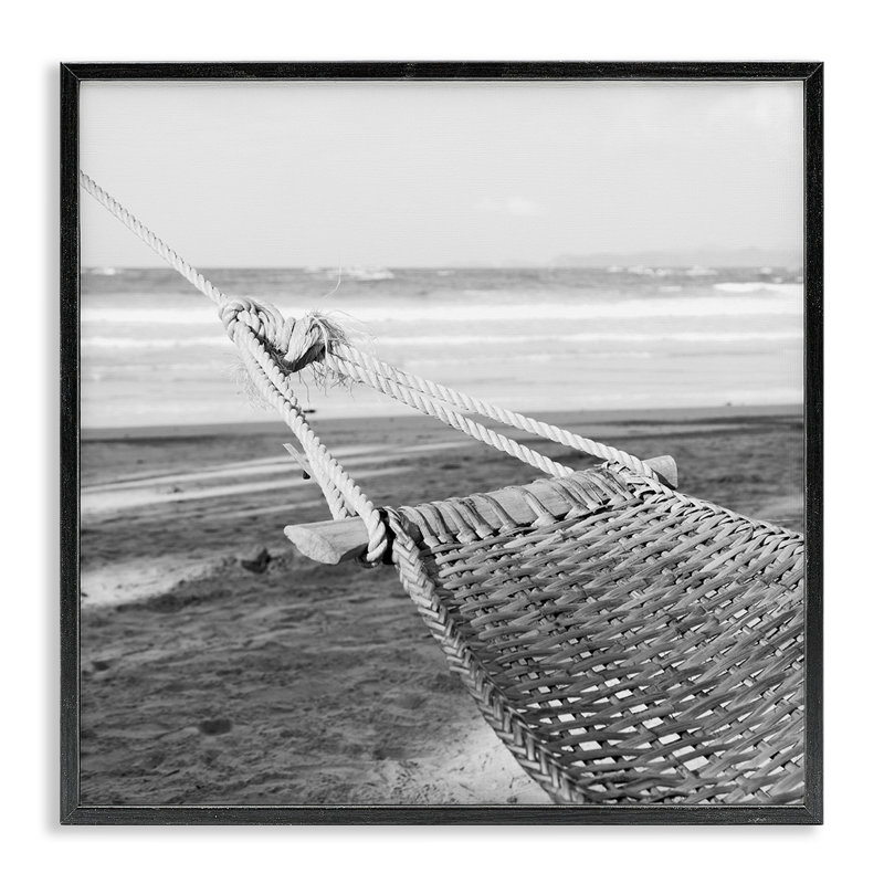  «Hammock Lounging» par Shore, estampe numérique par LSR Design Studio, Giclée encadrée noir minuit, H 24 po x l 24 po