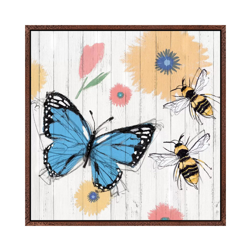 Backyard Summer I by Isabelle Z - Print on Canvas, Classic Brown Wood Framed, 45.72 cm H x 45.72 cm W