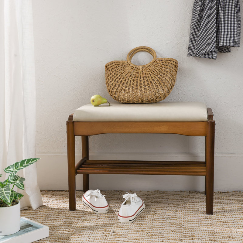 Banc de rangement en similicuir, H 15,75 po x l 23,62 po x P 11,81 po