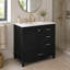 Meuble-lavabo de 36 pouces avec lavabo en céramique, armoire de salle de bain moderne avec cadre en bois massif et panneaux de fibres à densité moyenne, porte à fermeture douce et 3 tiroirs, meuble-lavabo avec tiroir divisé, tablettes doubles et poignées en alliage de zinc-132979433
