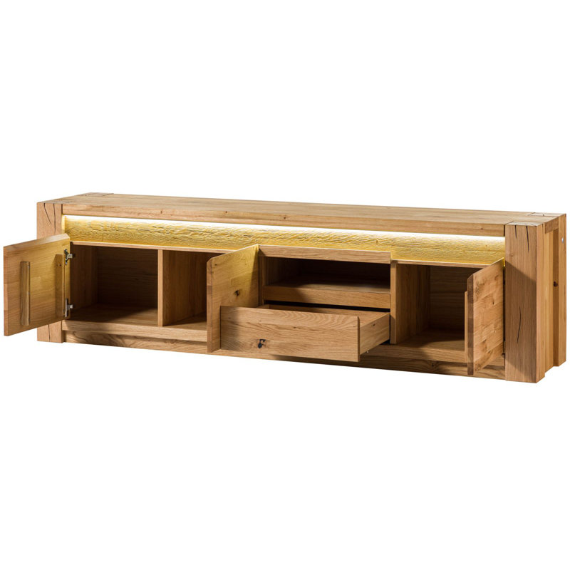 Kent Unfinished TV Stand for TVs up to 43", Natural Oak