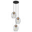 3-Light Black Oval Kitchen Island Pendant