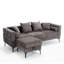 Chenille moderne à accoudoirs carrés, 3 places, gris foncé avec rangement modulaire gris, dossier, disponible-2067635861-2067635863