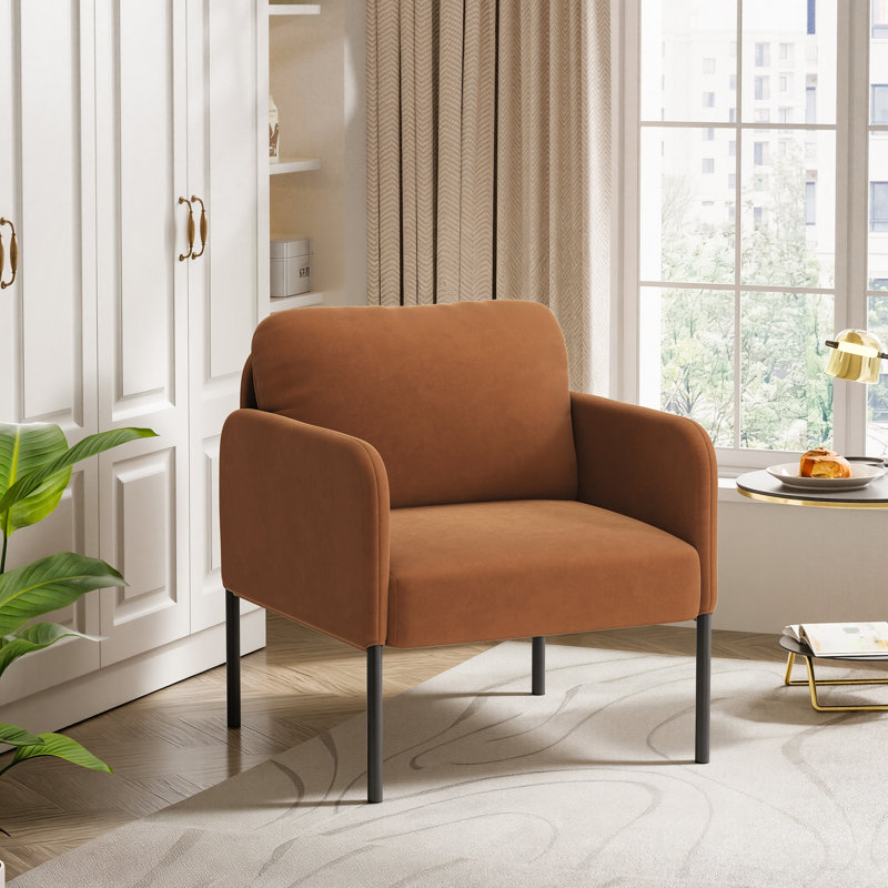 Velvet Armchair, Orange