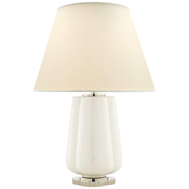 Penelope Table Lamp, White, 30" H x 17" W x 17" D