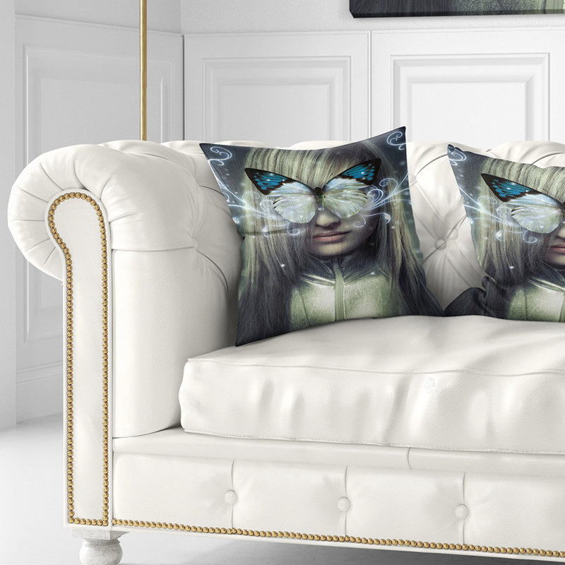 Coussin Serious Young - Portrait imprimé, 18 po x 18 po, Carré