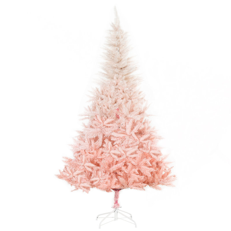 Arbre de Noël artificiel épinette non éclairé 6 pi avec branches réalistes et 800 pointes, rose, 6'