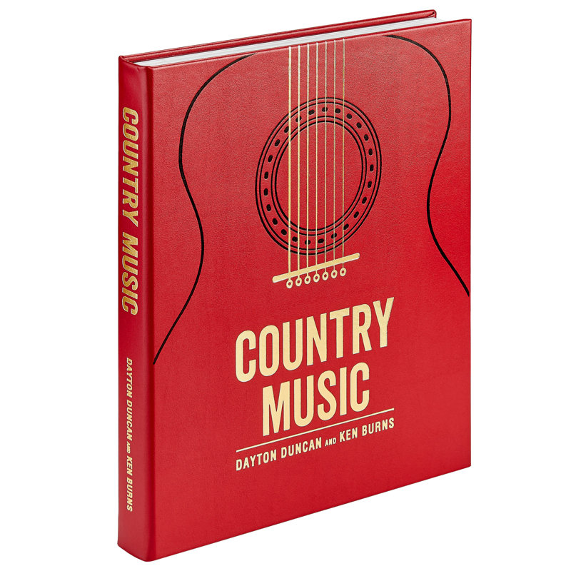 Graphic Image Country Music by Dayton Duncan and Ken Burns Coffee Table Book, Leather, Red