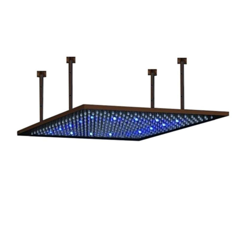 Fontana 16" x 31" LED Shower Head in Oil Rubbed Bronze – Color Changing Temperature-Activated Lights