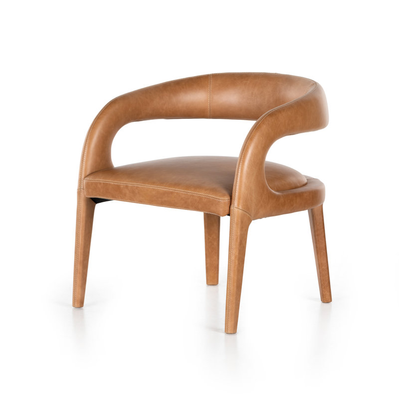 Rocio Chair, Brown Genuine Leather