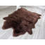Tapis à poils longs en fausse fourrure de bison brun-95756309