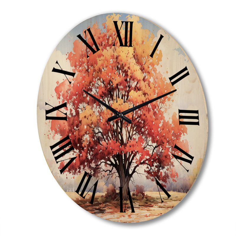 Horloge murale en bois massif Hyers, Très grand
