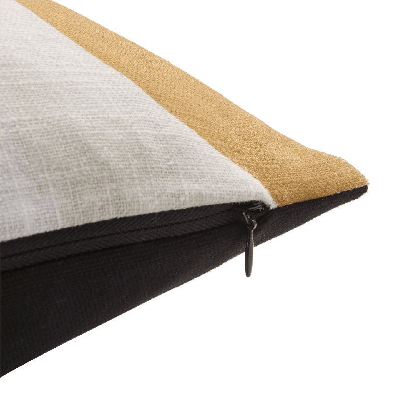 Cotton Square Cushion, Brown/Beige Leaves