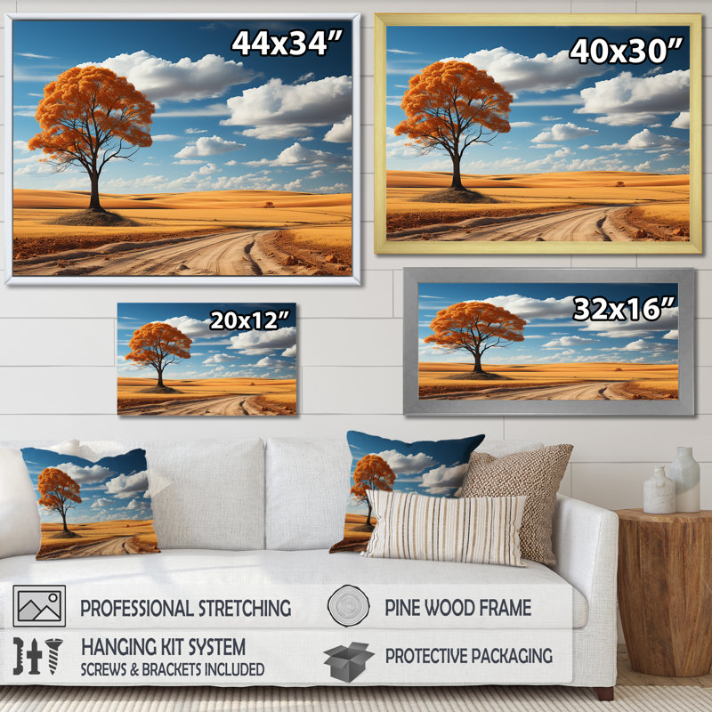 Hrmonous Prairie Symphony, H 30 po x l 40 po x P 1,5 po, Cadre flottant blanc