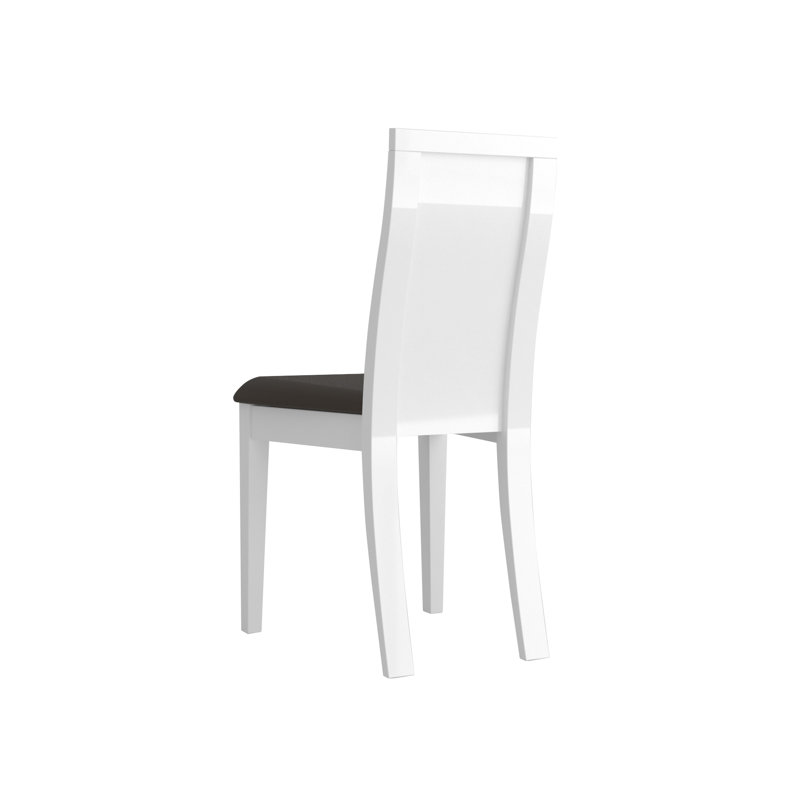 48cm H Polyurethane Upholstered Side Chair, Brown, White