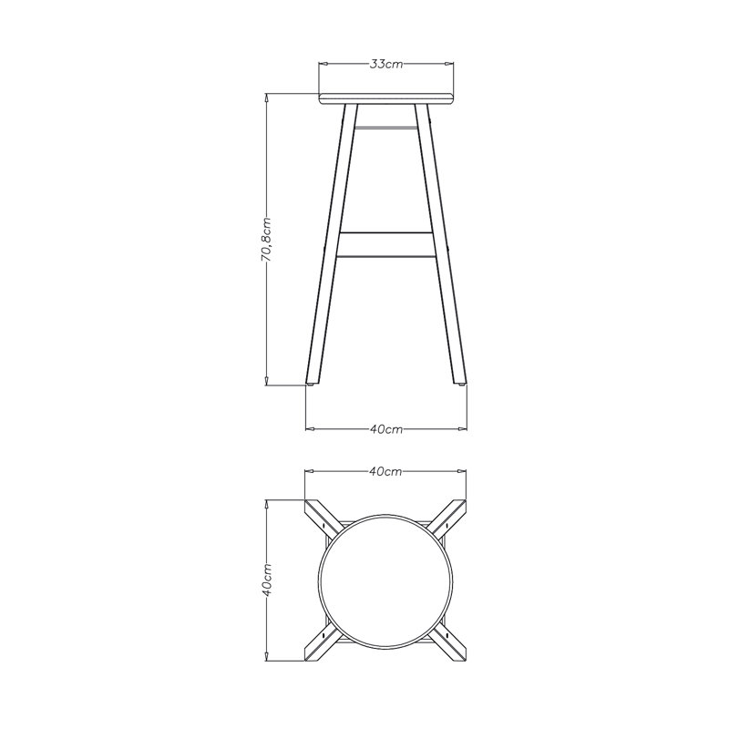 Solid Wood Counter Stool