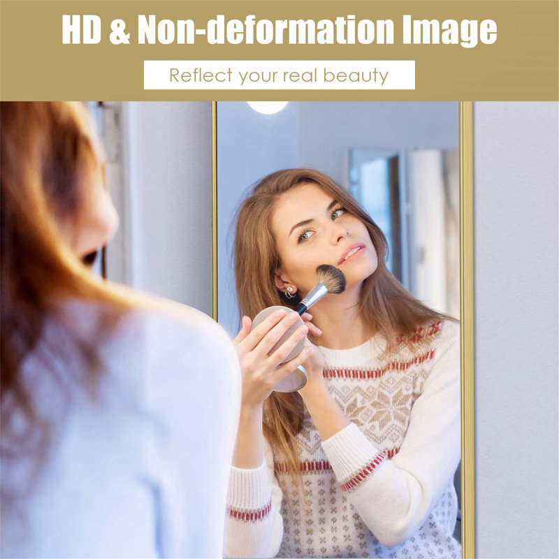 Demetrias Metal Rectangle Mirror, Gold