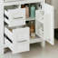 Meuble-lavabo 24 po avec lavabo en céramique, structure en bois massif, 1 porte, 3 tiroirs et support de rangement