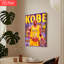 1Pcs, art mural, affiche encadrée, affiche de basketball Lakers Jersey no. 24 avec étoiles-1939740760