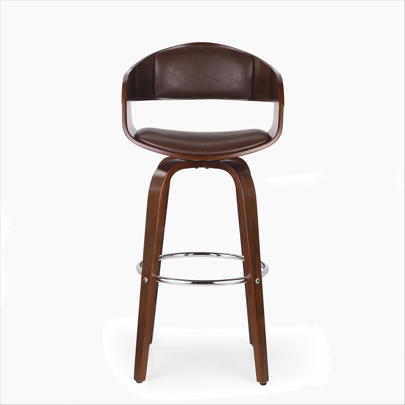Swivel 30'' Bar Stool, Dark Brown