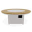 54" Round Rustic Polymer Fire Table with Propane Shelf-221531734