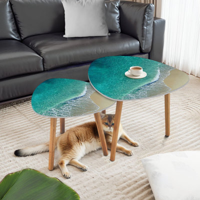 Ensemble de 2 tables basses gigognes Triangle