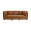Canapé modulaire en cuir caramel 94,5 po