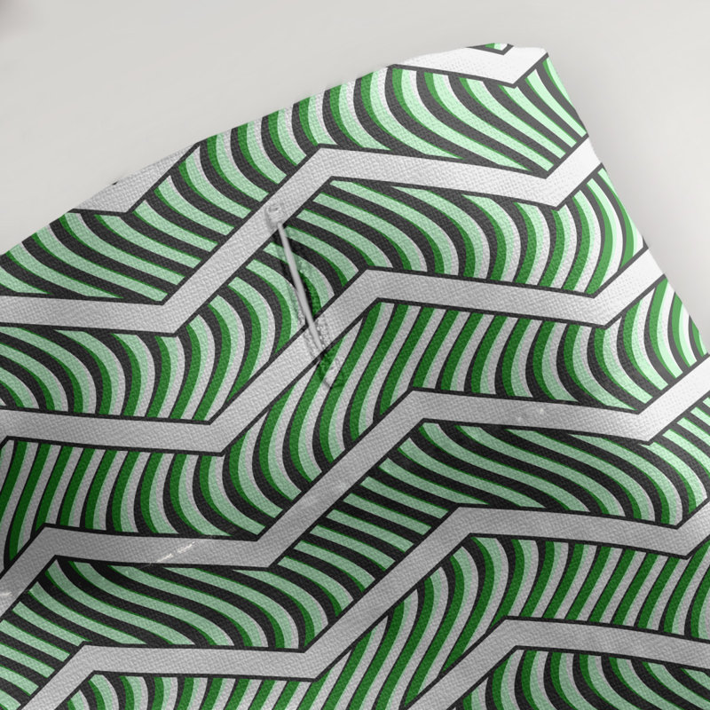 Rideau de douche simple à chevrons ondulés, Vert