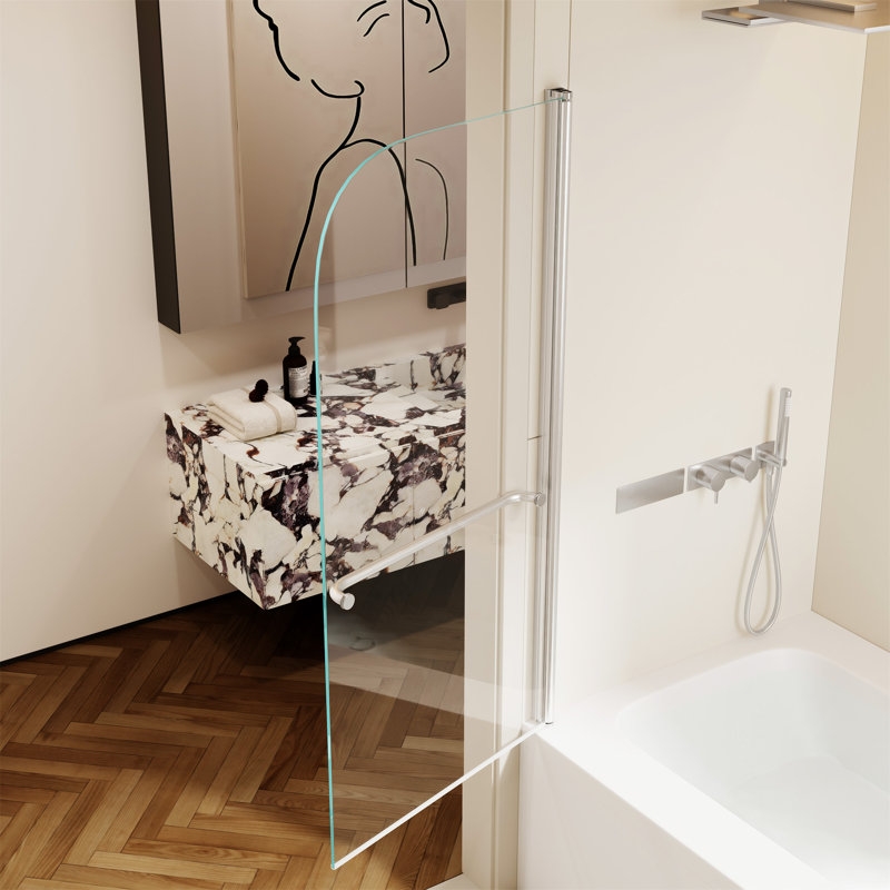 30 po L 58 po Portes de douche à porte pivotante en H pour baignoire