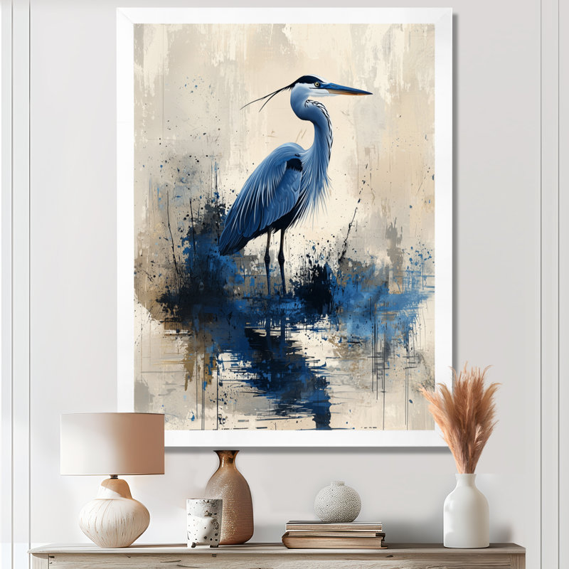 Azka - Reproduction d'art mural animaux, H 32 po x l 24 po, Picture Framed, Blanc