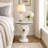 Polar Bear Head Side Table, Rustic Animal Statue End Table, 24" Unique Resin Nightstand with Tray Top, Cute Bear Furniture for Cabin, Lodge & Living Room-1798510294