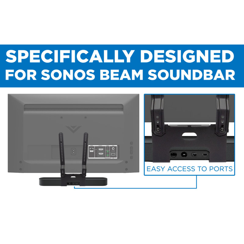 Mount-It! Sound Bar TV Mounting Shelf Compatible Sonos Beam Speaker and VESA Televisions