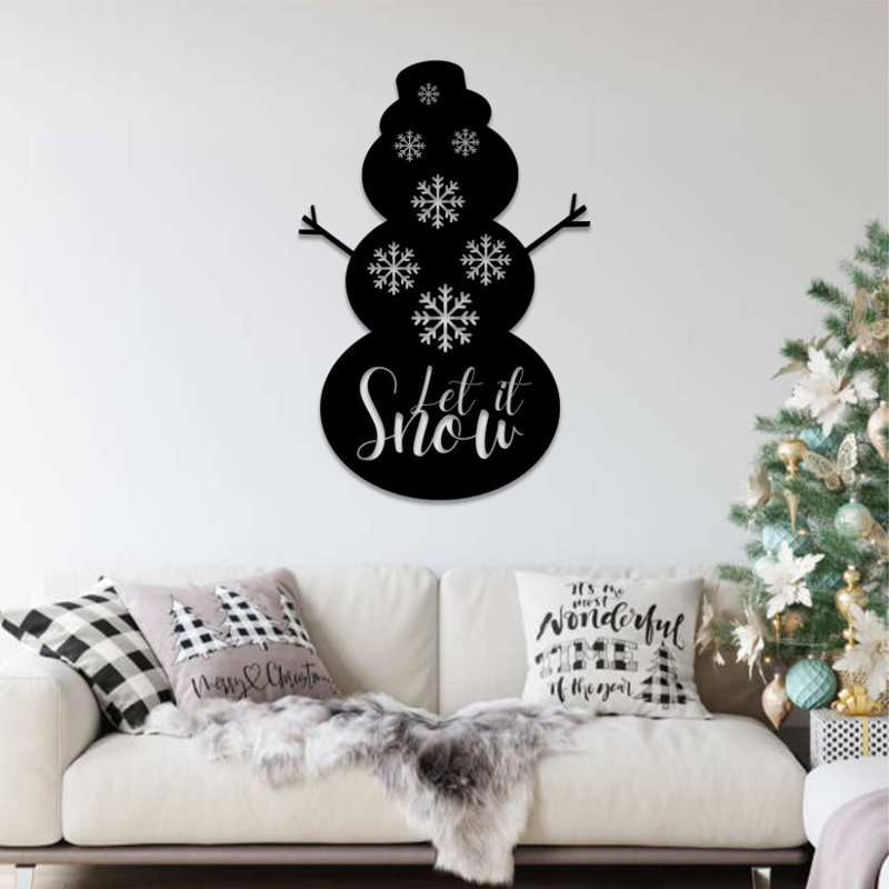 Let It Snow Snowman, Noir, H 47 po x l 31 po x P 0,12 po