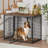 Multi-function Large Dog Crate Wood And Metal Rustic Home Use