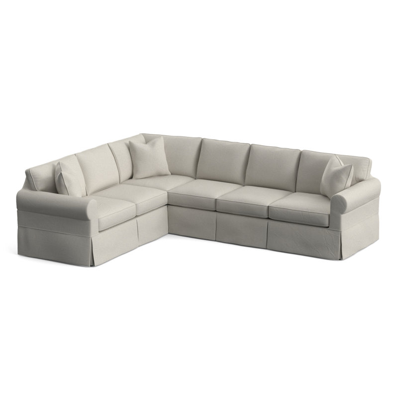 Bedford Upholstered Sectional, White Performance Fabric; 0851-94, Left Hand Facing