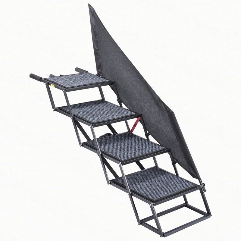 Escalier pour chien pliable en 4 étapes pour voiture avec surface antidérapante