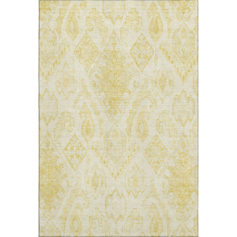 Premium Machine Washable Prisco Gold Rug