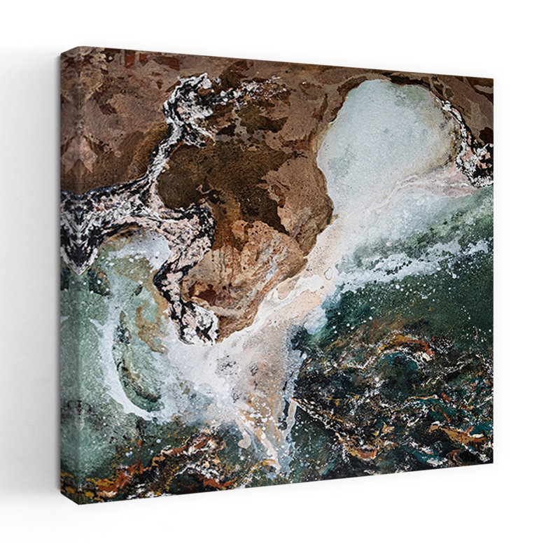 Art contemporain, paysage contemporain abstrait, art naturel, H 36 po x l 36 po
